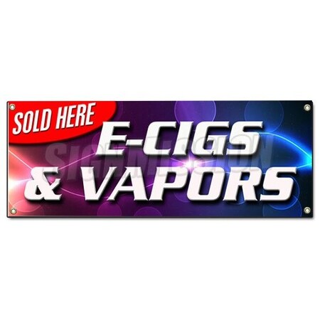 Signmission E-CIGS & VAPORS SOLD HERE BANNER SIGN pipes flavored pens hookah B-E-Cigs & Vapors Sold